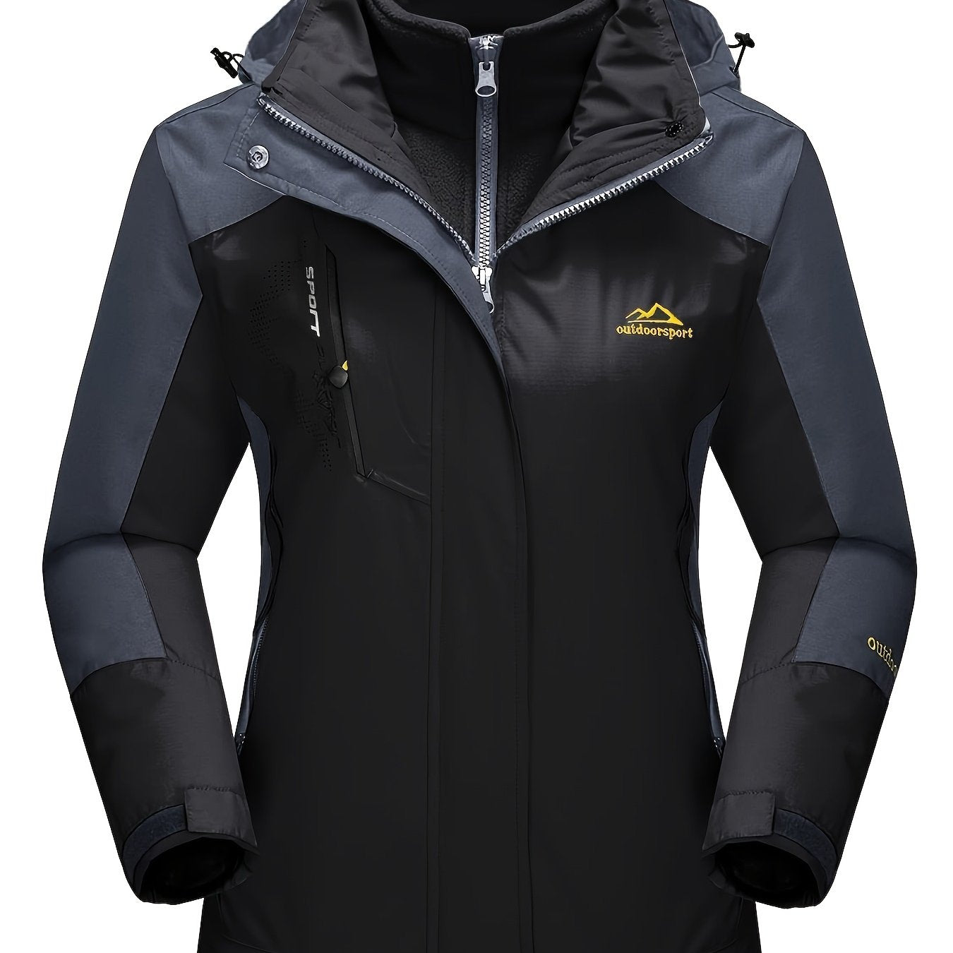 Women's 3-in-1 Winter Coats Lined Winter Snow Ski Jacket Parka Hiking Hooded Coat Multi-pocket Winter Camping Parka Wear Resistant Snowboarding Warm Jacket