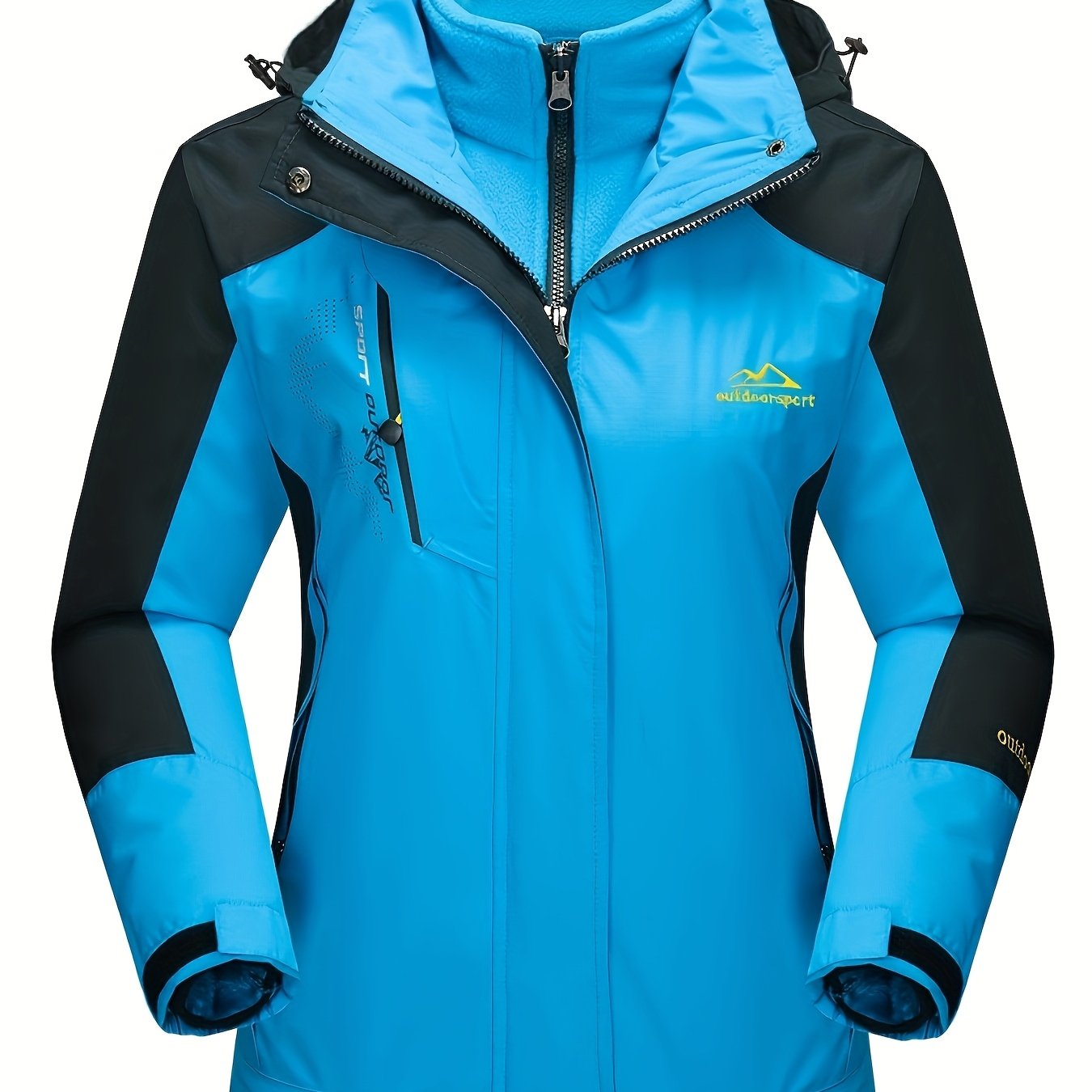 Women's 3-in-1 Winter Coats Lined Winter Snow Ski Jacket Parka Hiking Hooded Coat Multi-pocket Winter Camping Parka Wear Resistant Snowboarding Warm Jacket