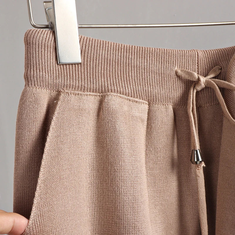 GIGOGOU Spring Autumn 3 Piece Women Cardigan Tracksuits Fashion Knitted Pocket Pant Set Ladies Sweater Suit