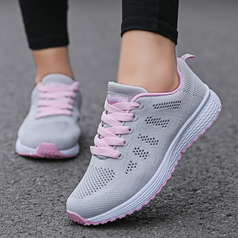 Women Casual Shoes Fashion Breathable Walking Mesh Flat Shoes Sneakers Women 2025 Gym Vulcanized Shoes White Female Footwear