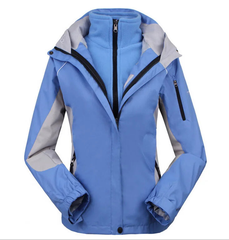 TRVLWEGO Woman Winter Trekking Ski Jacket Camping Climbing Single Double Plate Waterproof Windproof Thickening Hiking Clothing