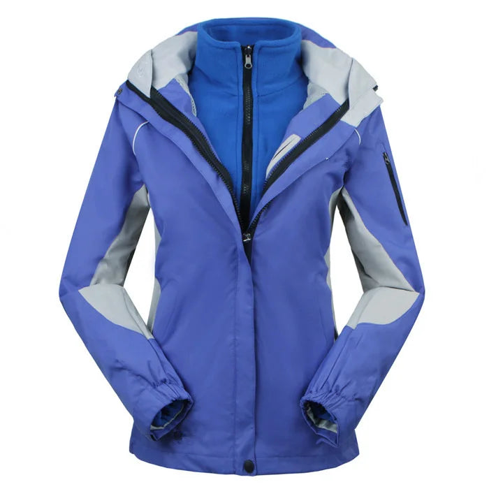 TRVLWEGO Woman Winter Trekking Ski Jacket Camping Climbing Single Double Plate Waterproof Windproof Thickening Hiking Clothing