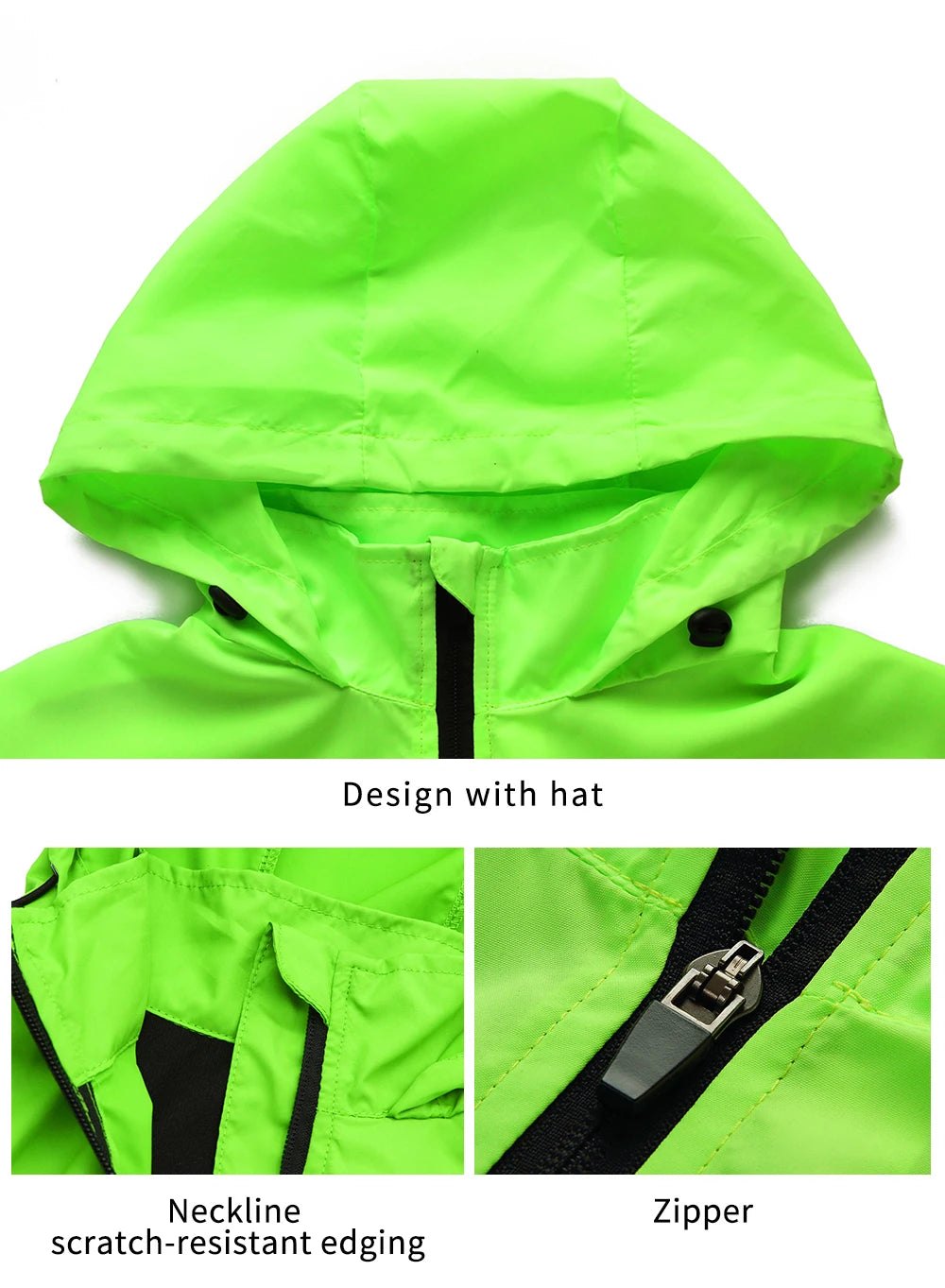 WOSAWE Ladies Windproof Cycling Jackets Hooded Riding Waterproof Cycle Clothing Bike Long Sleeve Jerseys Reflective Wind Coat