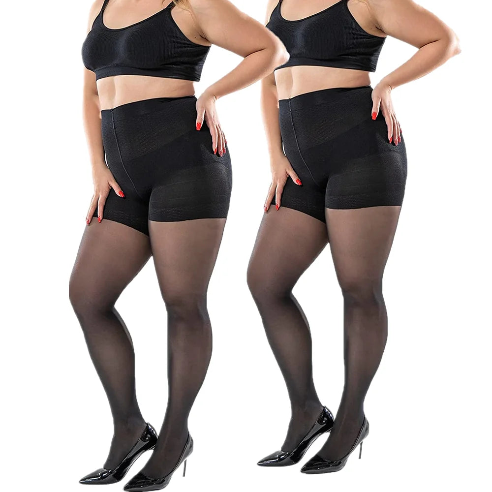 New 40D Women Black PLUS SIZE S-3XL CONTROL TOP Shaping Tights，Ladies confort Lift hip nylon Hosiery Pantyhose