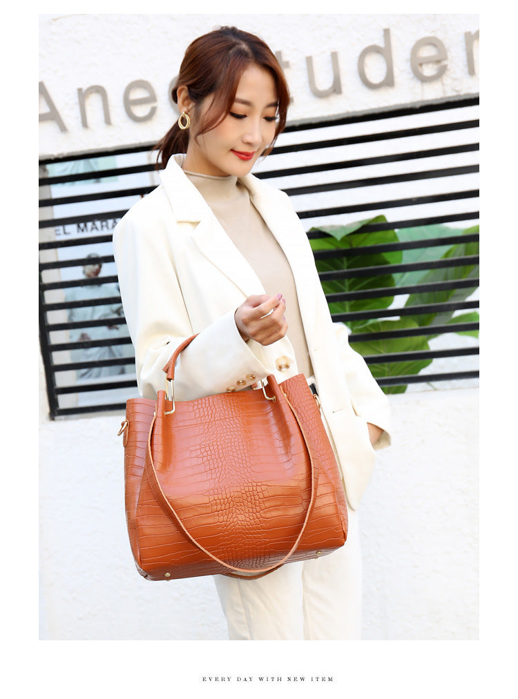 Women's Handbag 4-piece Set Women's Shoulder Bag Fashion Purse Vintage Leather Bag Large Capacity Handbag Inclined Shoulder Bag