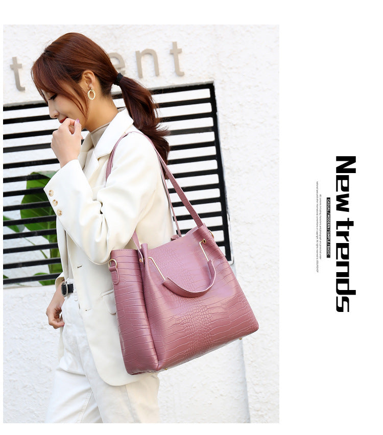 Women's Handbag 4-piece Set Women's Shoulder Bag Fashion Purse Vintage Leather Bag Large Capacity Handbag Inclined Shoulder Bag