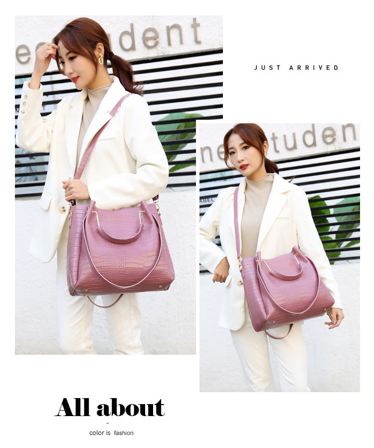 Women's Handbag 4-piece Set Women's Shoulder Bag Fashion Purse Vintage Leather Bag Large Capacity Handbag Inclined Shoulder Bag