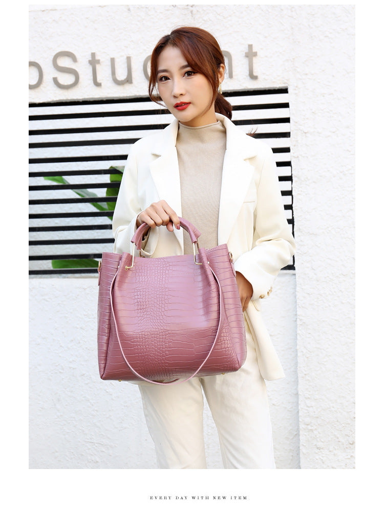 Women's Handbag 4-piece Set Women's Shoulder Bag Fashion Purse Vintage Leather Bag Large Capacity Handbag Inclined Shoulder Bag