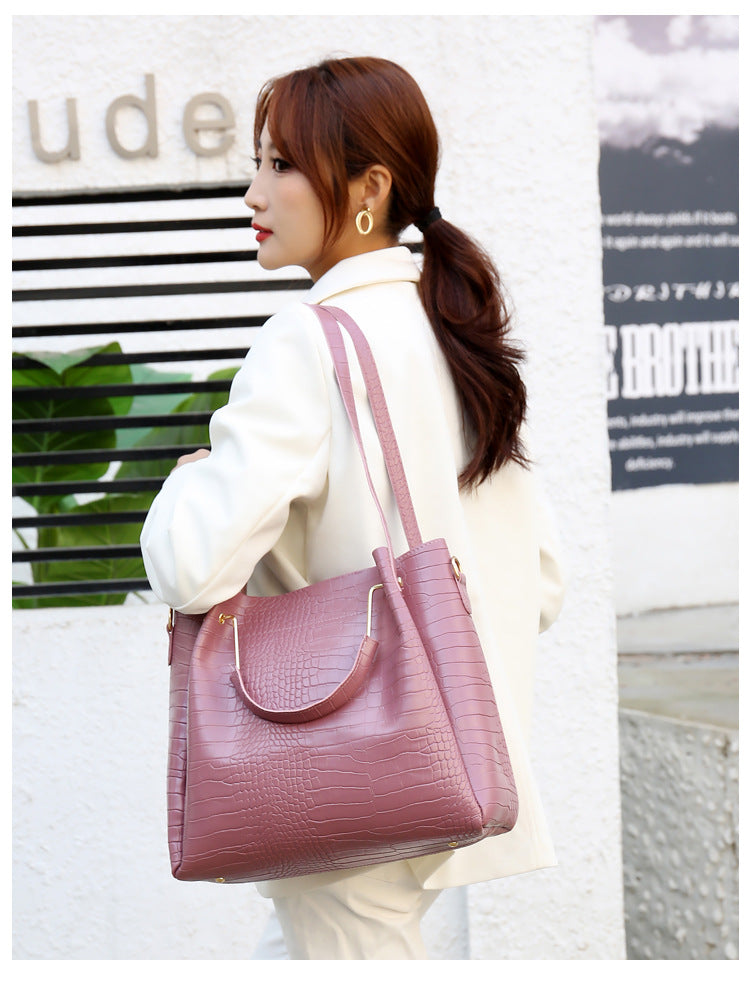 Women's Handbag 4-piece Set Women's Shoulder Bag Fashion Purse Vintage Leather Bag Large Capacity Handbag Inclined Shoulder Bag