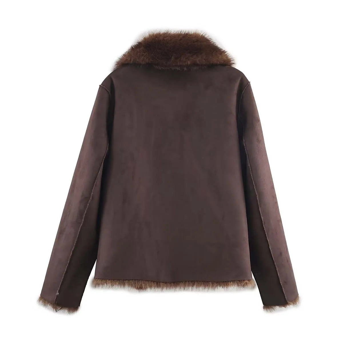 2025 Winter Women's Street Fashion Faux Fur Jackets For Women Long Sleeves Double-Sided Thick Warm New Casual Coats