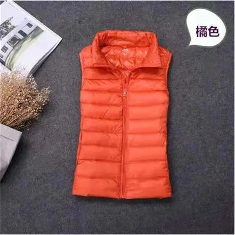 Ultralight Down Vest Women 2025 New Sleeveless Jacket Female White Duck Down Waistcoat Female Warm Puffer Jacket Outwear M-8XL