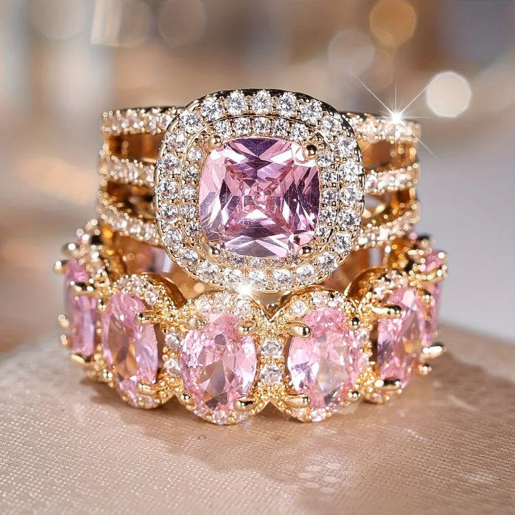 Super Shiny Egg-Shaped Gemstone Women Men's Ring Micro Inlaid Cubic Zirconia Luxury Sparkling Full Diamond Rings Trendy Hot Sale