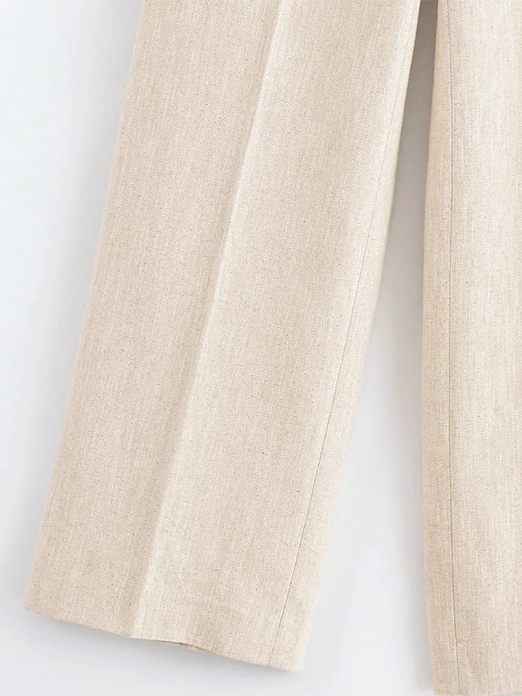 2025 Women Summer 2-Pieces Sets Fashion Casual Solid Vests Coats and Straight Pants Female Elegant Street Two Suits Clothing