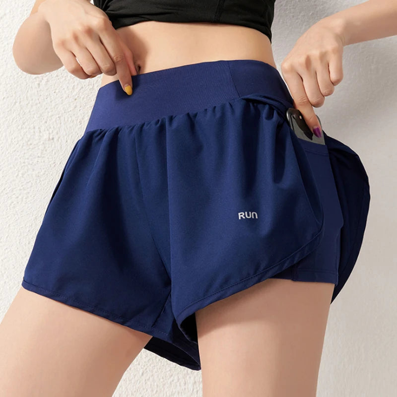 Sports Shorts Women Summer Quick-drying Running Basketball Fitness Pants Anti-exposure Three-point Pants High-waist Yoga Pants