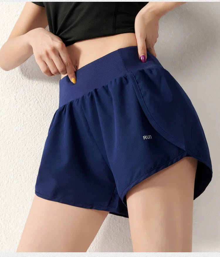 Sports Shorts Women Summer Quick-drying Running Basketball Fitness Pants Anti-exposure Three-point Pants High-waist Yoga Pants