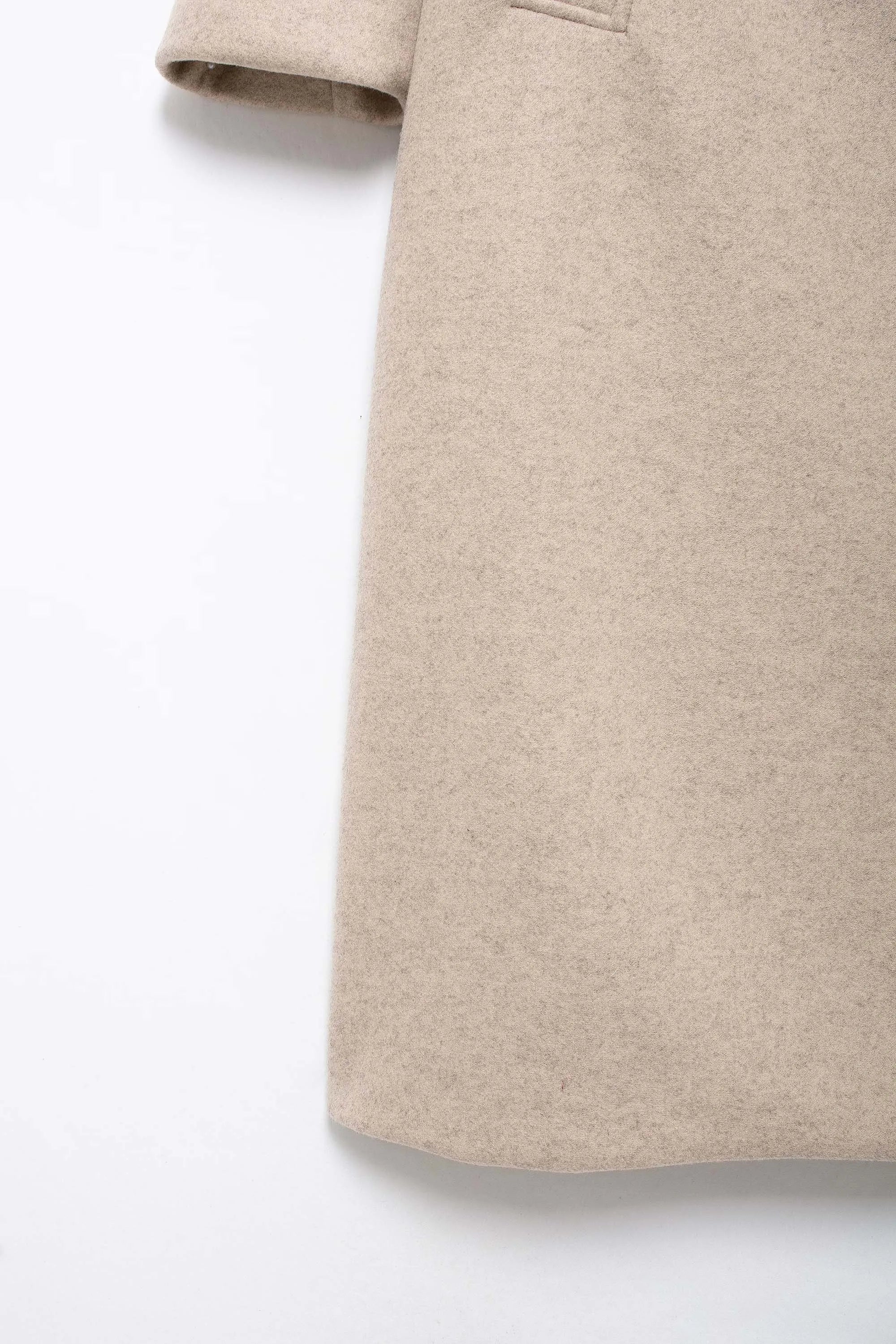 TRAFZA Women Winter Casual Wool Blend Notched Lapel Collar Coat Chic Double-breasted Trench Coats Oversized Female Long Jackets