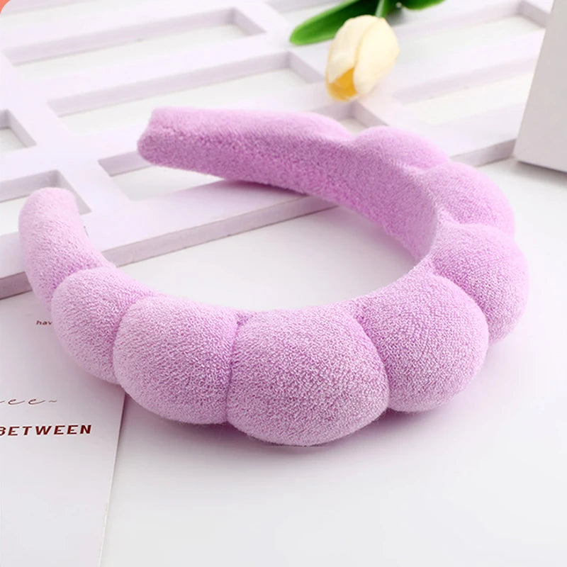 Cute Fashion Multifunctional Women's Face Washing Cuffs Waterproof Water Absorbent Wrist Cotton Velvet Hairband Hair Accessories