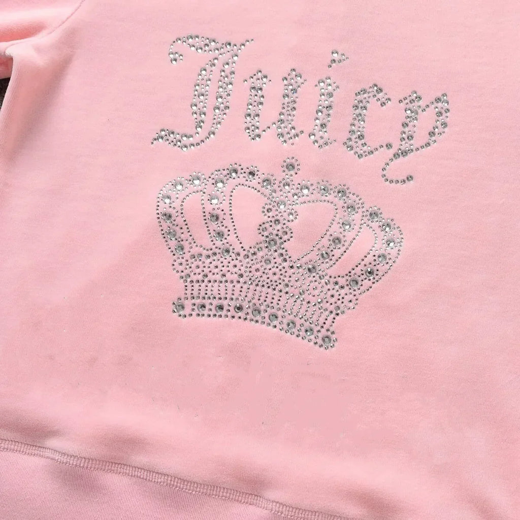 2 Piece Sets Women Outfit Tracksuit Hoodies Juicy Tracksuit 2 Piece Set with Pocket Trousers and Jacket Sets Velvet Tracksuit