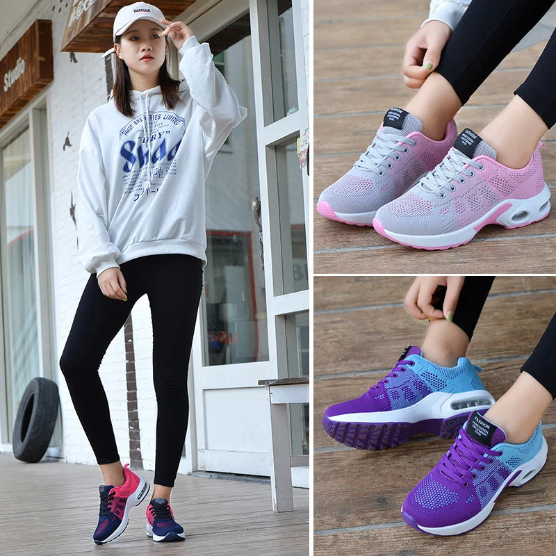 Flying Weaving Sports Shoes Women's Shoes Air Cushioned Running Sports Shoes