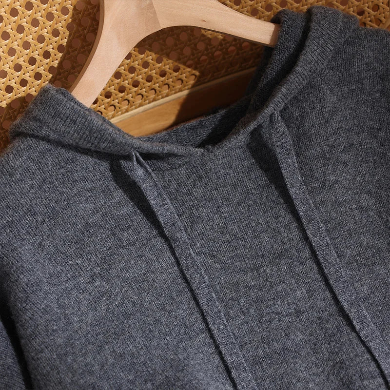 ADDONEE Autumn Winter Women's 100% Wool Set Hoodie Pullover Wide Leg Pants Thick Casual Cashmere Knitwear Sweater Trousers Suit