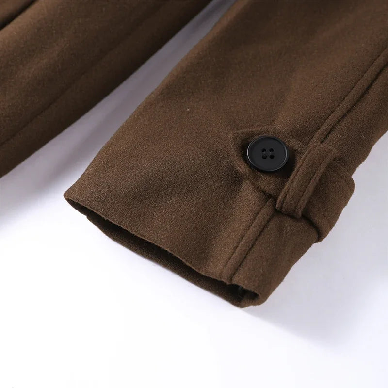 Belts Double Breasted Women's OverCoat Elegant Laple Pocket Full Sleeve Female Coat 2025 Autumn Winter Fashion New Lady Outwears