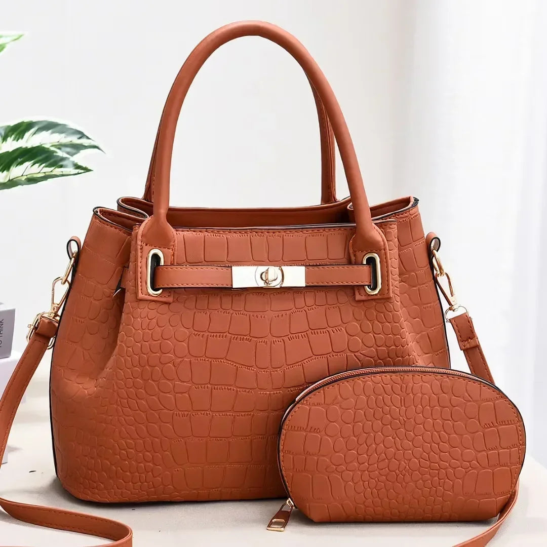 12.4 inch 31cm)New Crocodile Pattern Women's Shoulder Bag; Large Capacity Handbag; Mother and Child Bag; Crossbody Bag
