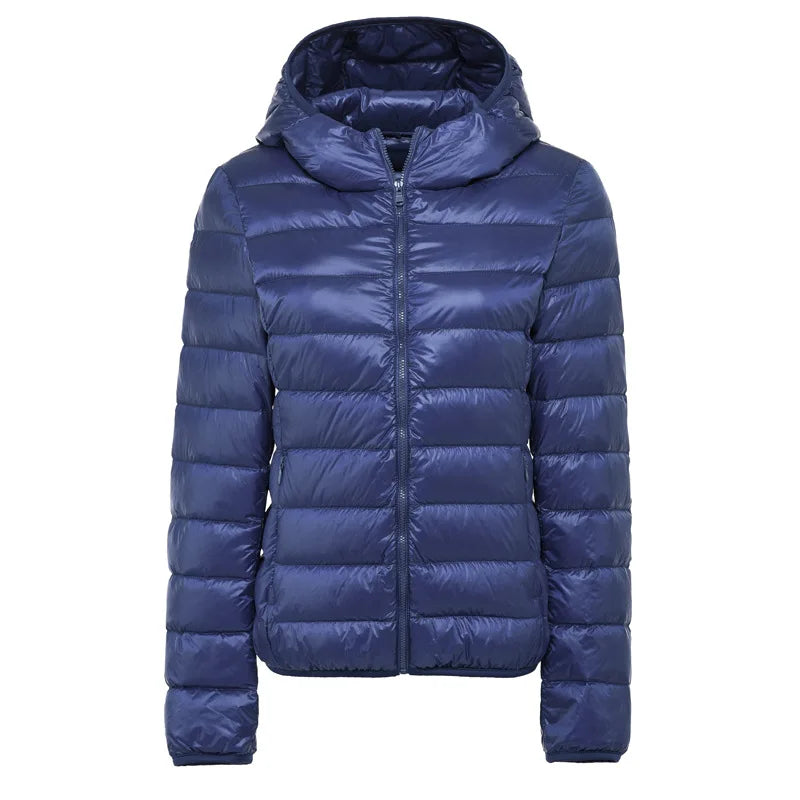 Women Hooded Short Puffer Jackets 2025 New Arrivals 90% White Duck Down Autumn Winter Ultra Lightweight Keep Warm Coats