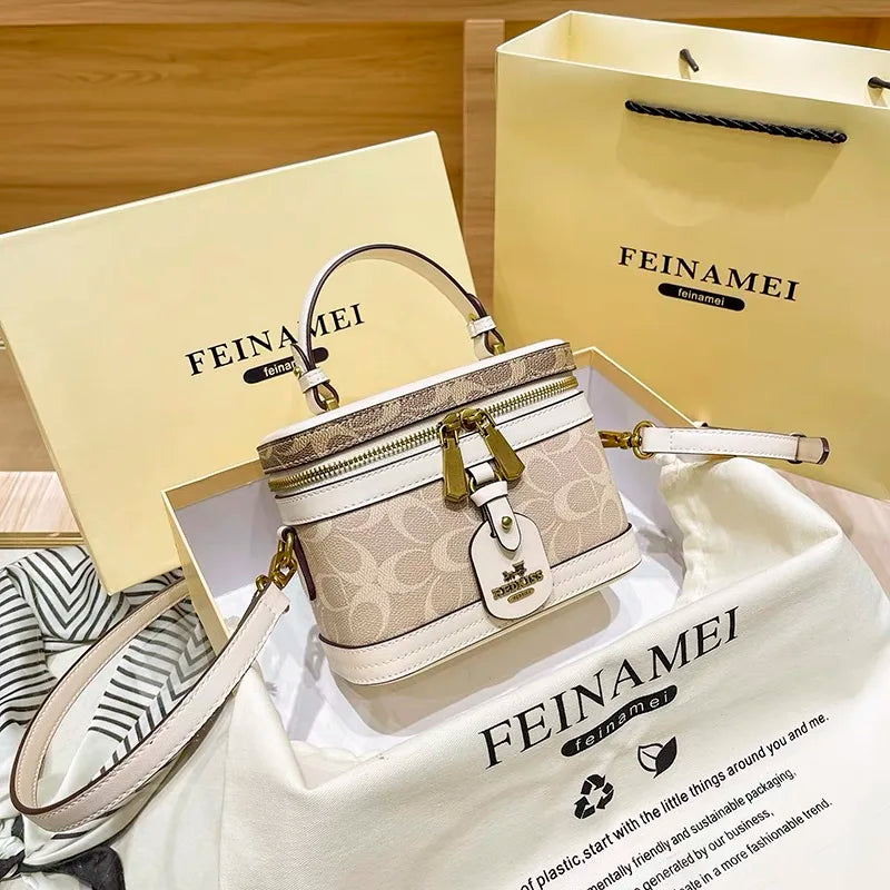 New minimalist and fashionable small handbag, contrasting color women's bag, high-end carriage crossbody bag, portable box bag