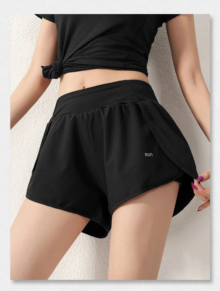 Sports Shorts Women Summer Quick-drying Running Basketball Fitness Pants Anti-exposure Three-point Pants High-waist Yoga Pants