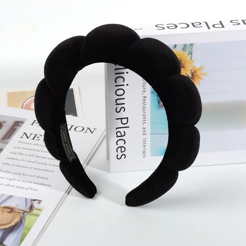 Cute Fashion Multifunctional Women's Face Washing Cuffs Waterproof Water Absorbent Wrist Cotton Velvet Hairband Hair Accessories