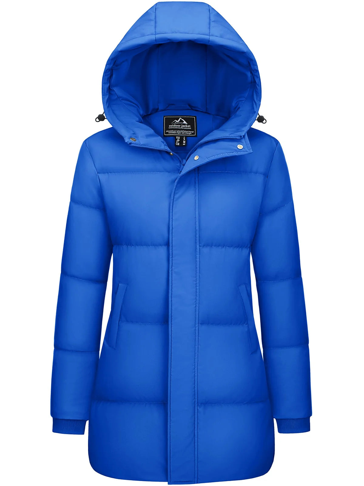 TACVASEN Womens Winter Long Quilted Duck Feather Jackets Padded Puffer Warm Hooded Long Coats Warm Windproof  Thick Outerwear