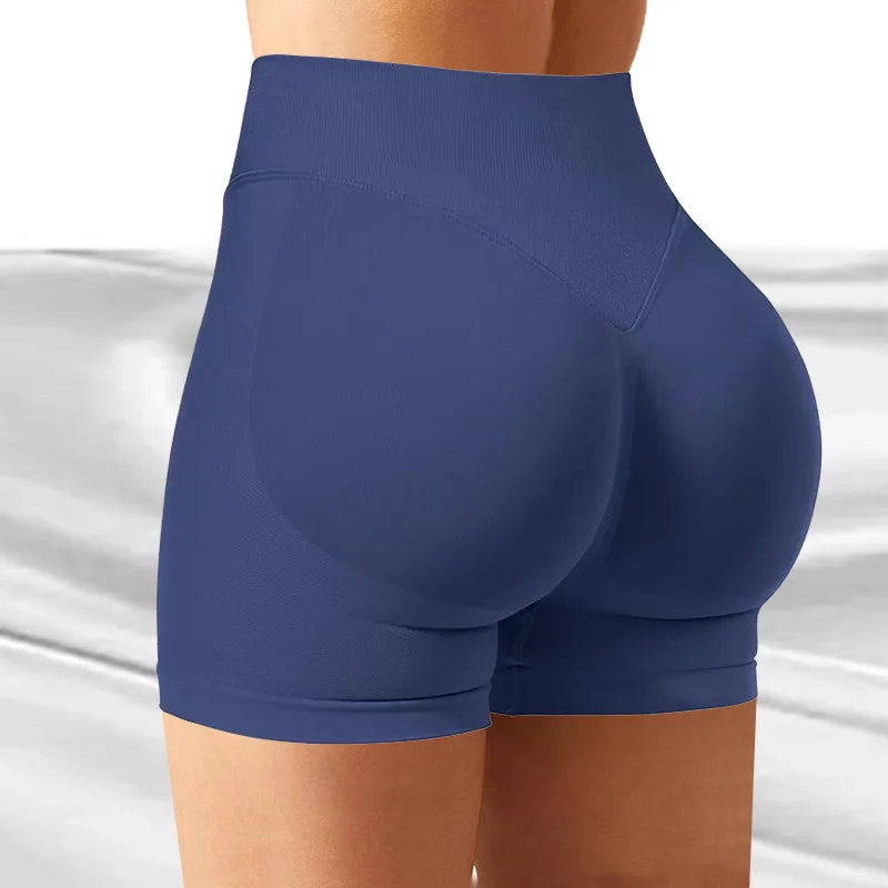 NCLAGEN Impact Shorts 4.5" Women Fitness Sports Biker Shorts Low Ribbed Band Gym Workout Scrunch Butt Yoga Seamless Leggings