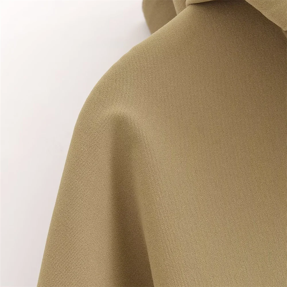 2025 autumn new women's clothing temperament commuting loose and simple hooded long sleeved short jacket