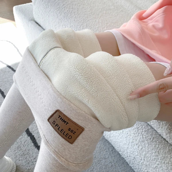 Extra Thick Lamb's Wool Bottom Pants Women's Outer Wear Autumn Winter Cold Protection Warm One Longer Thickened Cotton Pants