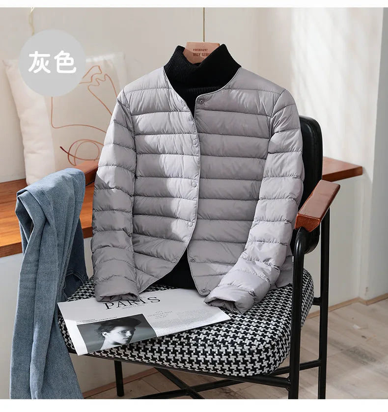2025 New Arrivals Autumn Winter Warm Women White Duck Down Slim Jackets Female Fashion Ultra Lightweight Packable Puffer Coats