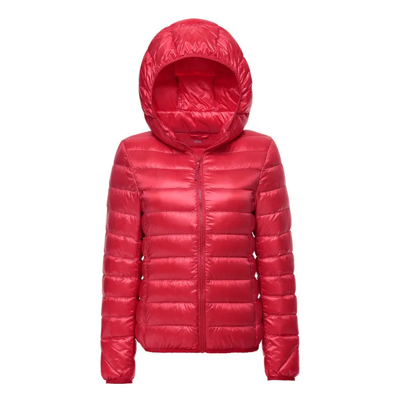 Women Hooded Short Puffer Jackets 2025 New Arrivals 90% White Duck Down Autumn Winter Ultra Lightweight Keep Warm Coats