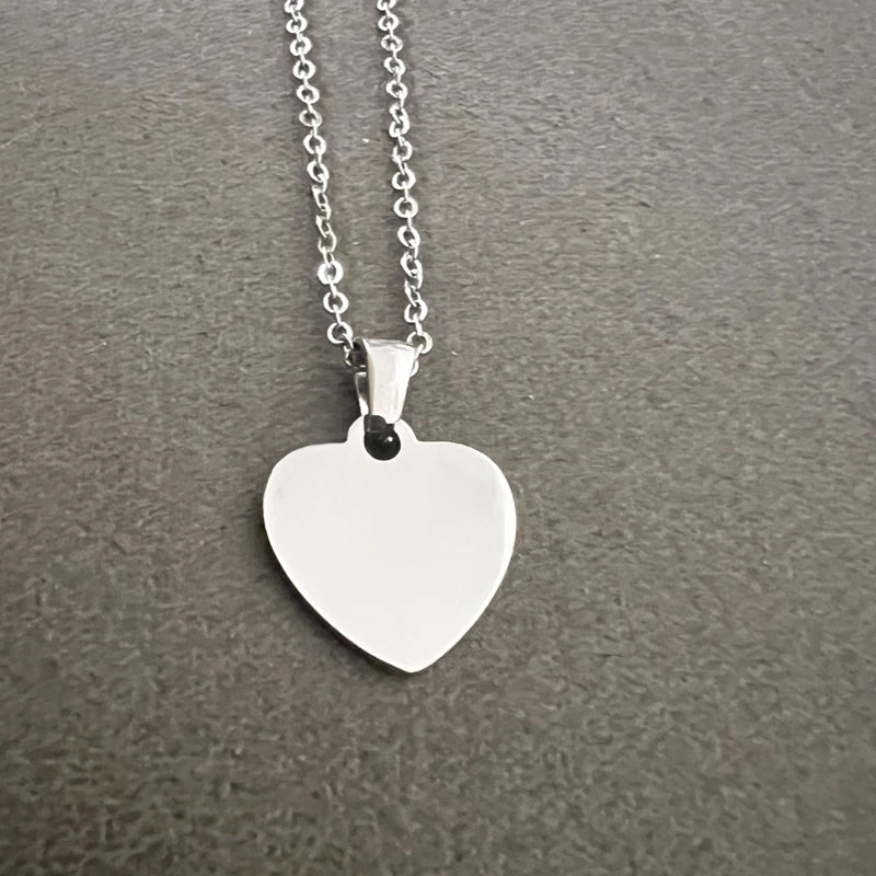 10pcs lot 304 Stainless steel mirror polished stainless steel heart-shaped charm necklace pendant for women's jewelry