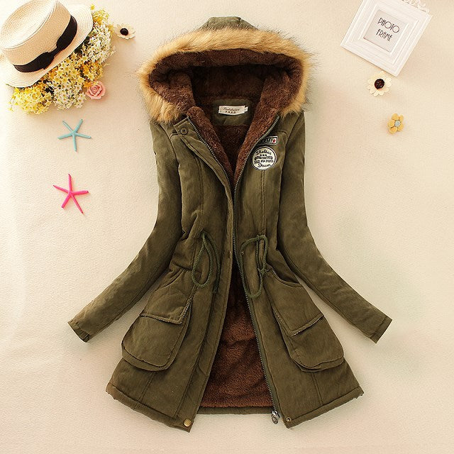 2025 New Autumn Winter Women Cotton Jacket Padded Casual Slim Coat Emboridery Hooded Parkas Wadded Warm Overcoat Fashion Parkas