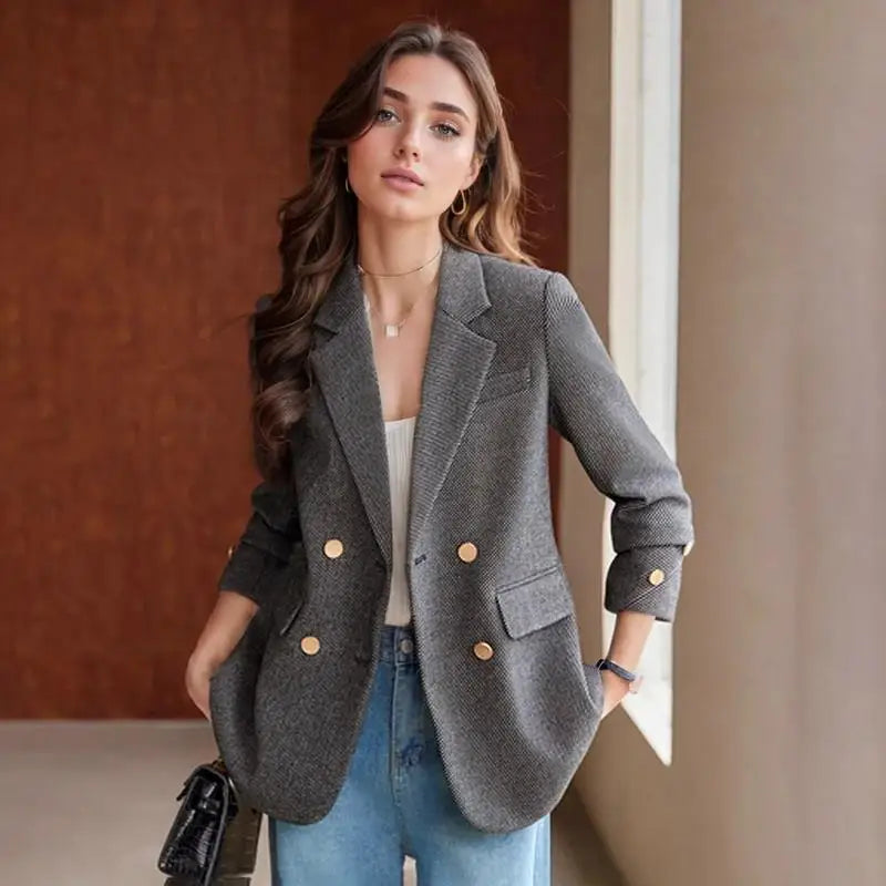 Luxury Brand Blazers Women Clothing Autumn Winter Jacket Button Office Ladies Coat Design Jacket Long Sleeve Outerwear Suits New