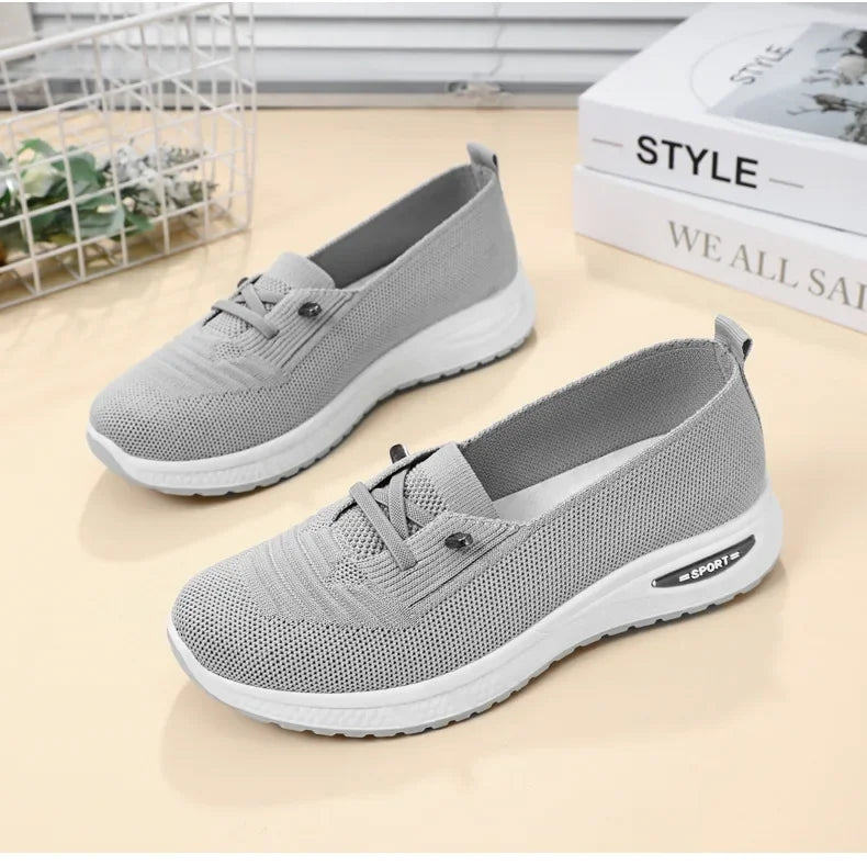 2025 Women's Casual Shoes Fashion Breathable Walking Flat Bottom Sports Shoes Women's Fitness Large Pink Women's Shoes 36-43