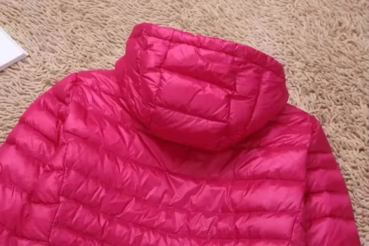 Plus Size 5XL 6XL 7XL Women's Hooded Puffer Jackets 2023 New Arrivals Female Ultra Lightweight Packable Warm Slim Fit Down Coat