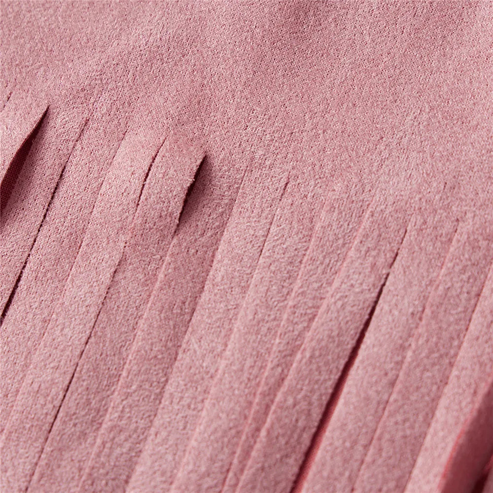 Women Vintage Sleeveless Faux Suede Fringe Vest Rivets Leather Western Boho Tassel Jacket Open Front Hippie Cardigan 2025