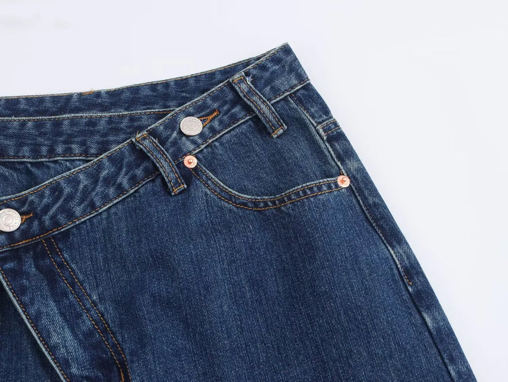 HH Women 2025 Fashion Straight Jeans Vintage Solid Casual High Waist Wide Leg Denim Pants High Street Lady Trousers Jeans