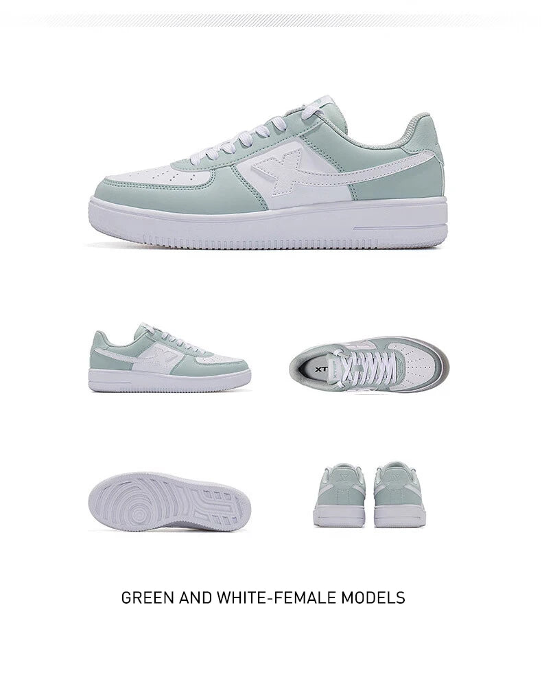 Xtep Women Men Skateboarding Shoes Non-Slip Casual White Couple Skate Sneakers Male Female Luxury Brand Shoes 881219319851