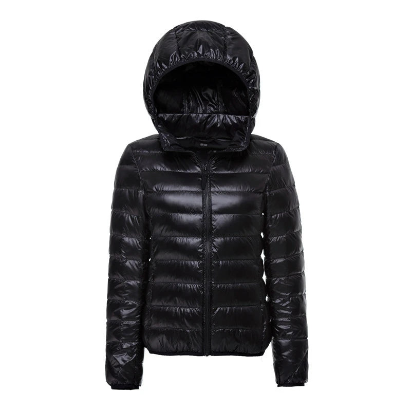 Women Hooded Short Puffer Jackets 2025 New Arrivals 90% White Duck Down Autumn Winter Ultra Lightweight Keep Warm Coats