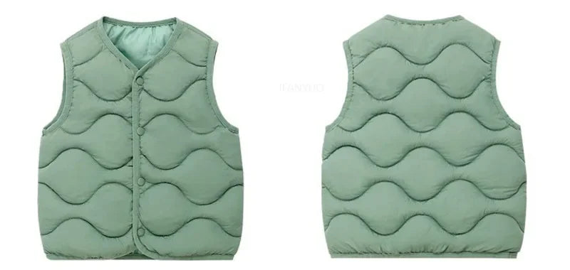 2025 Winter Outdoor Clothes For Children Vests & Vests Winter Kids Boy Girl Clothes Outerwear Infant Life Jacket Waistcost
