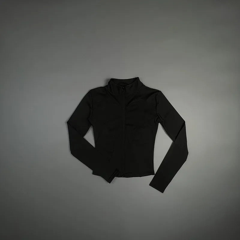 2025 New Yoga Coat Short Sports Jacket WOMEN'S Fitness Clothes Slimming Body Sculpting Zipper Yoga Jacket