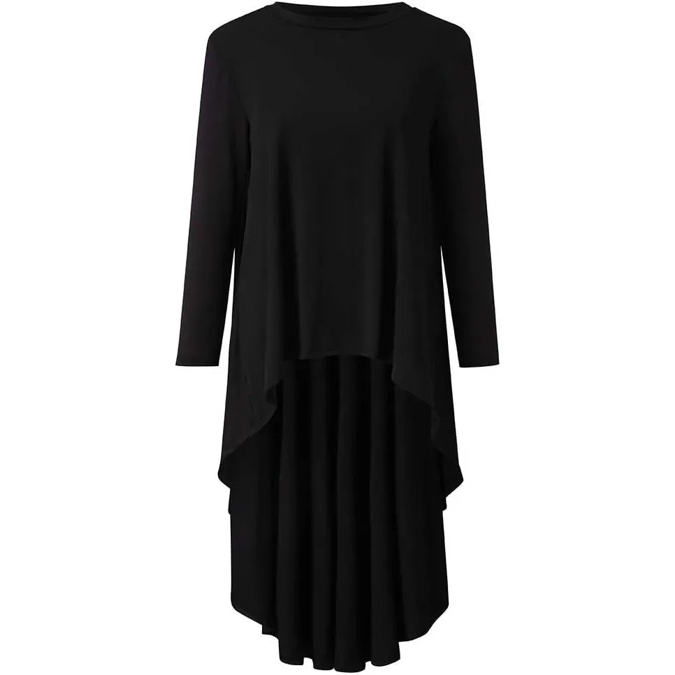 2025 New Arrival Autumn Asymmetrical Tunic Women's Tops Blouse Pleated Long Sleeve Shirt Female Swallowtail Blusas Oversized