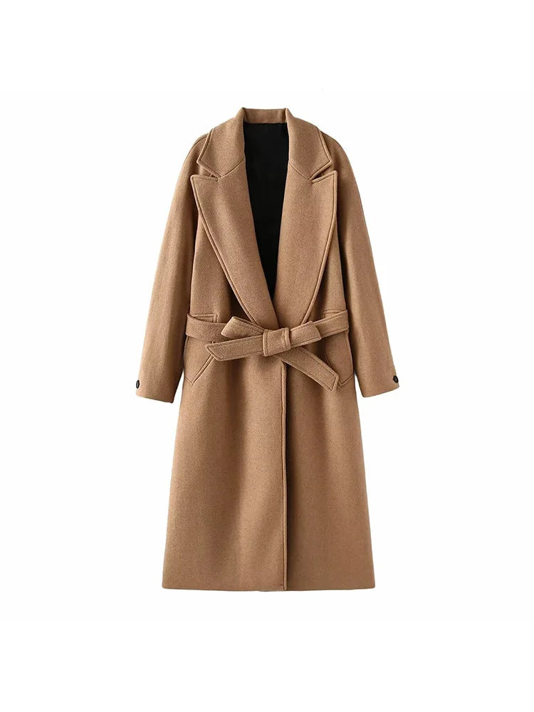 2025 Autumn/Winter New Personalized Fashion Casual Neutral Belt Coat Warm Long Coat