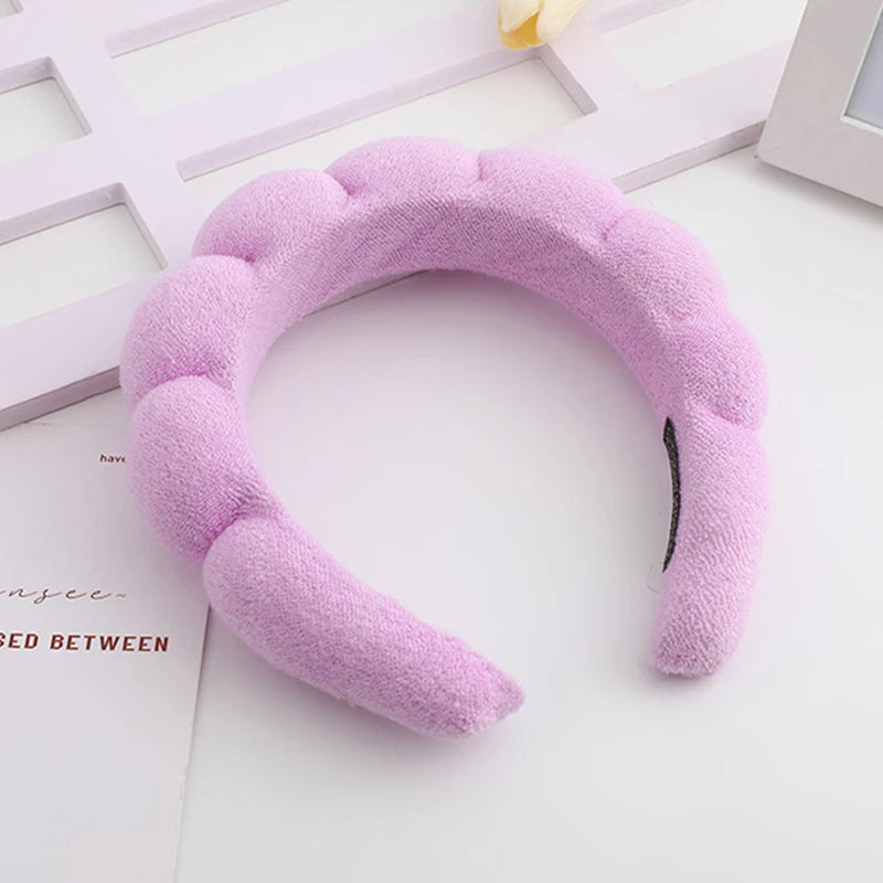 Cute Fashion Multifunctional Women's Face Washing Cuffs Waterproof Water Absorbent Wrist Cotton Velvet Hairband Hair Accessories